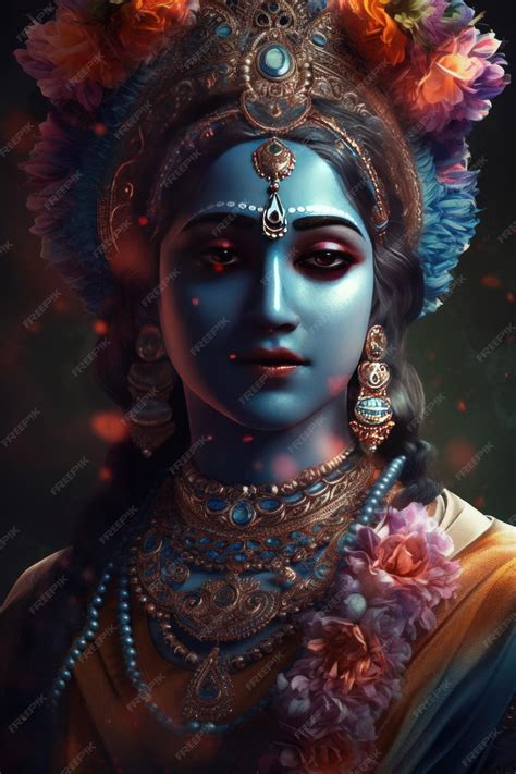 Premium Photo | Hindu lord krishna beautiful image generative AI