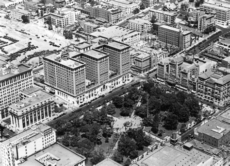 Pershing Square and Biltmore Hotel, downtown Los Angeles, circa 1920s