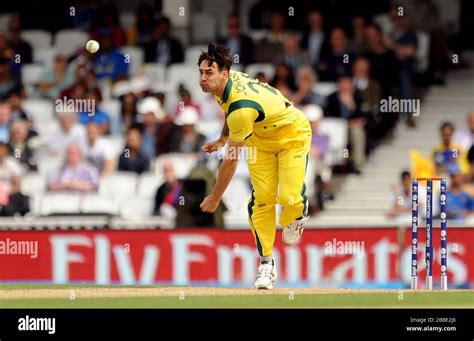 Australia's Mitchell Johnson bowling Stock Photo - Alamy