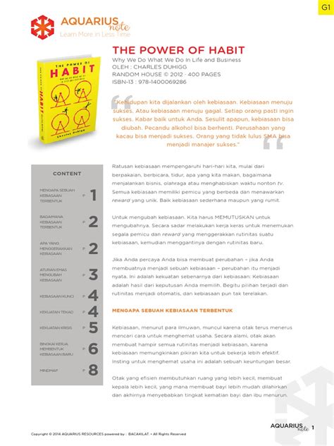 AN-01 The Power of Habit PDF | PDF