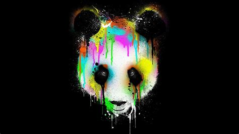 Colorful Panda Drip HD Wallpaper