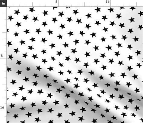 stars // black and white star fabric - Spoonflower