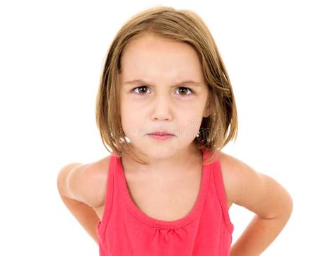 Little Girl Is Angry, Mad And Looking At The Camera Stock Photo - Image ...