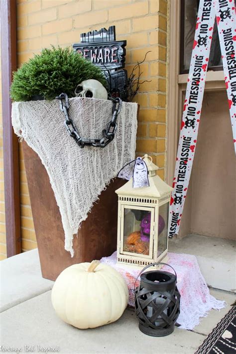 Dollar Store Halloween Porch Decor - Average But Inspired