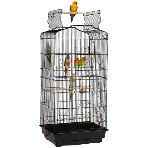 SMILE MART Large 36" Metal Bird Cage with Play Top for Parakeets and ...