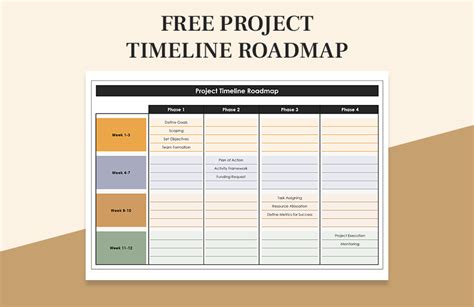 Free Simple Project Timeline Roadmap - Google Sheets, Excel | Template.net