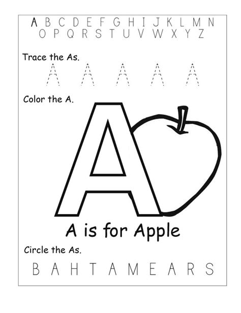 Printable Letter A Worksheets for Kindergarten Preschoolers - Digitally ...