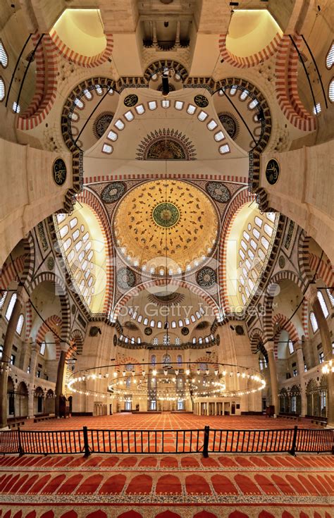 Interior Of The Suleymaniye Mosque In Istanbul Stock Photo | Royalty ...