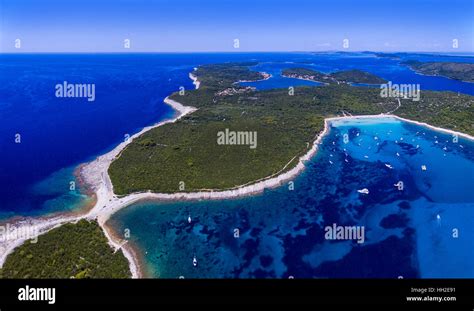 Island Dugi otok, Adriatic sea, Croatia. Famous beach Saharun Stock ...