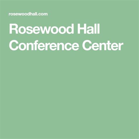 Rosewood Hall Conference Center | Rosewood, House in the woods, Event center