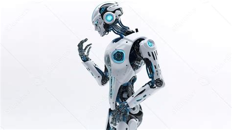 3d Rendered Ai Robot Conducting Computing Analysis In Isolated ...