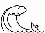 Tsunami Ocean Drawing Wave Coloring Waves Pages Para Colorear Sketch  sketch template