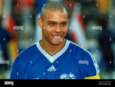 Ronaldo ofBrazil at a FIFA international game before the 1998 World Cup ...