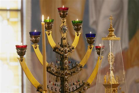 Menorah: Jewish Seven-Branched Candlestick in an Orthodox Church - The Catalog of Good Deeds