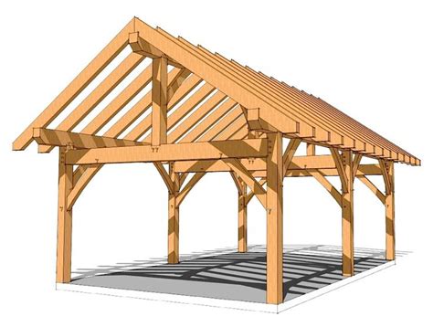 16×24 King Post Plan | Pavilion plans, Timber frame plans, Timber framing