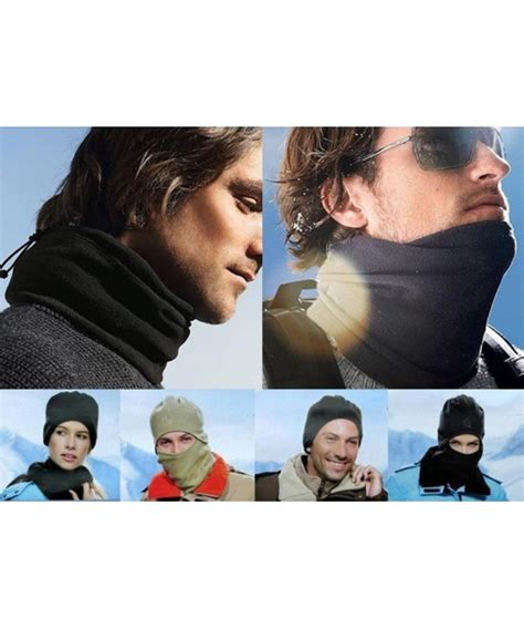 Winter Fleece Hood Snood Beret Balaclava Neck Ski Hat Scarf Mask Black ...