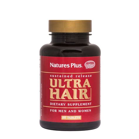 NaturesPlus Ultra Hair, Sustained Release - 60 Vegetarian Tablets - Natural Hair Growth ...