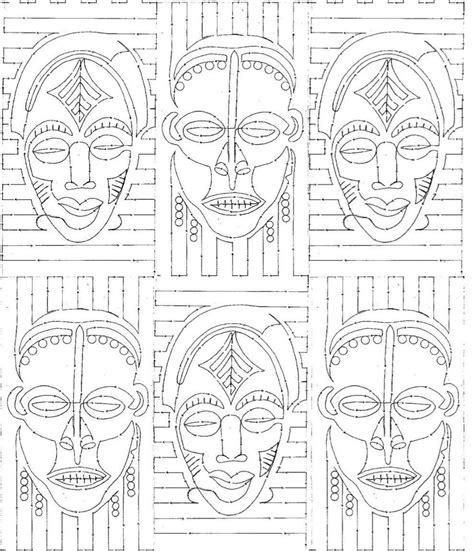 African Masks 10″ Edge to Edge Pantograph – MeadowLyon Designs