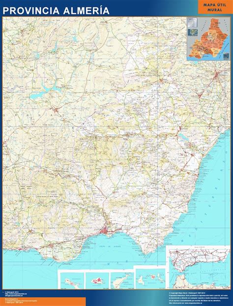 Province Almeria wall map from Spain | Wall maps of countries of the World