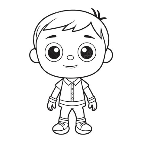 Cartoon Boy Coloring Pages Outline Sketch Drawing Vector, Drawing Clipart, Cartoon Clipart, Boy ...