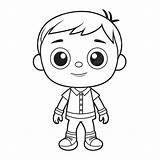 Cartoon Boy Coloring Pages Outline Sketch Drawing Vector  sketch template