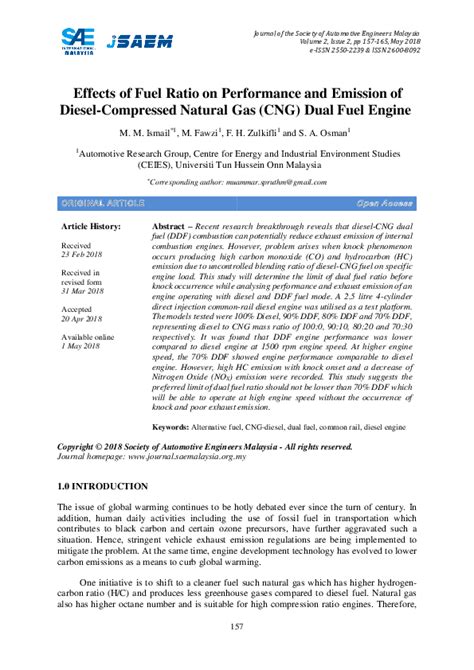 (PDF) Effects of Fuel Ratio on Performance and Emission of Diesel-Compressed Natural Gas (CNG ...