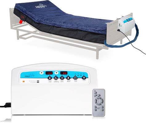 Medical MedAir Low Air Loss Mattress Replacement System with Alarm, 8" with Quilted Cover Fully ...