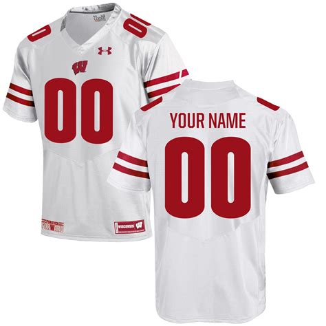 Under Armour Wisconsin Badgers White Custom Replica Jersey