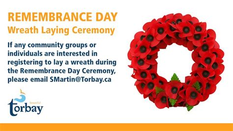 Remembrance Day – Register to Lay a Wreath at the Ceremony | Torbay