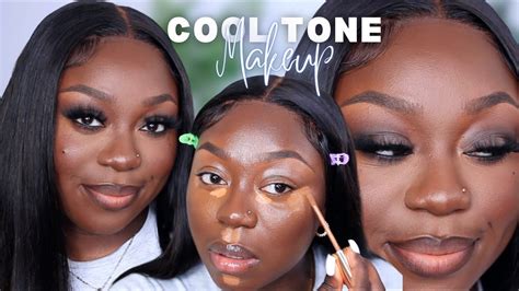 COOL TONE MAKEUP LOOK ON DARK SKIN - YouTube