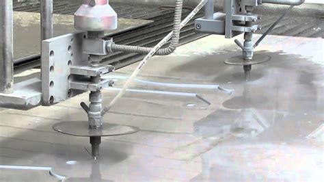 Waterjet Cutting : GMA Garnet 80 mesh on Aluminium - YouTube