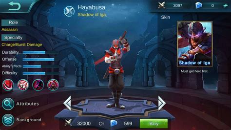 Build Hayabusa mobile legend | Everything