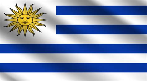 Which country among these has a sun on it's flag with blue stripes?