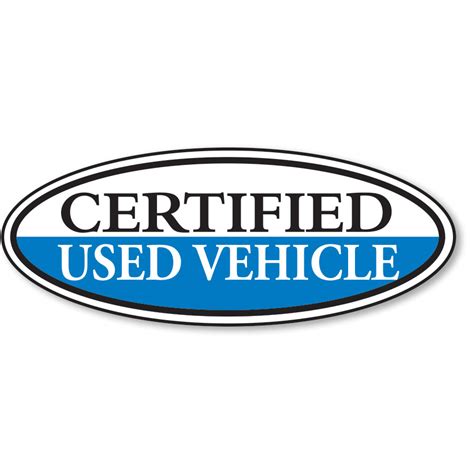 Certified Used Vehicle Oval Stickers - Blue & White| Auto Dealer Stickers