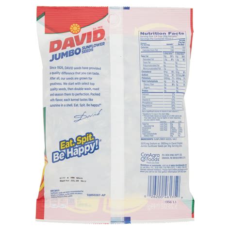 David Original Sunflower Seeds Nutrition – Runners High Nutrition