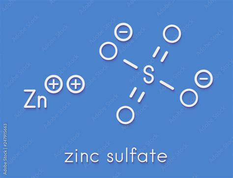 Zinc sulfate, chemical structure. Skeletal formula. Stock Illustration ...