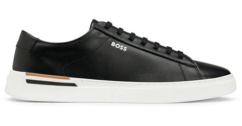 BOSS by HUGO BOSS Cupsole Trainers With Signature-stripe Heel in Black ...