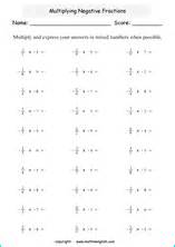 Math worksheets with integers and negative numbers for primary students.