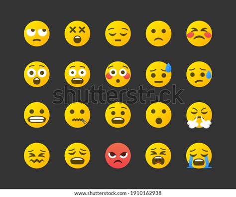 Set Emoticons Set Negative Emoji Smile Stock Vector (Royalty Free) 1910162938 | Shutterstock