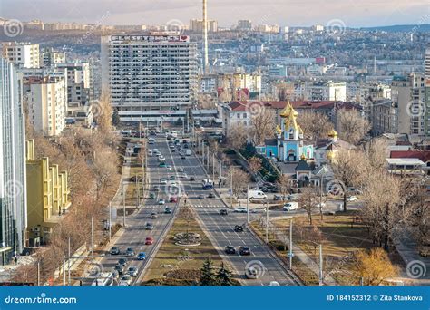 Chisinau Moldova 23 De Janeiro De 2020 : Vista Aérea Das Movimentadas ...