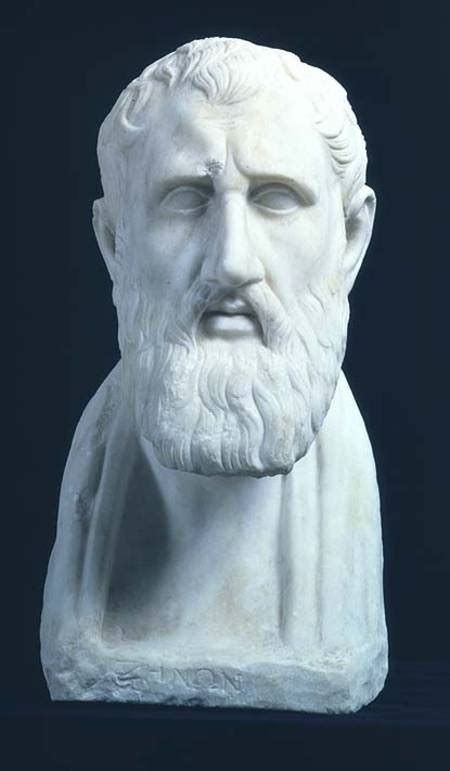 Portrait bust of Zeno of Citium (334-262 - Anonymous as art print or hand painted oil.