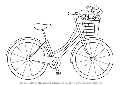 Learn How to Draw a Cute Bicycle (Two Wheelers) Step by Step : Drawing Tutorials | Bicycle ...