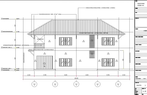 Bungalow with sloping roof elevation drawing in dwg file. - Cadbull