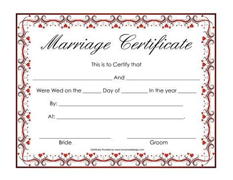 Fake Marriage Certificate Printable Free | Free Printable