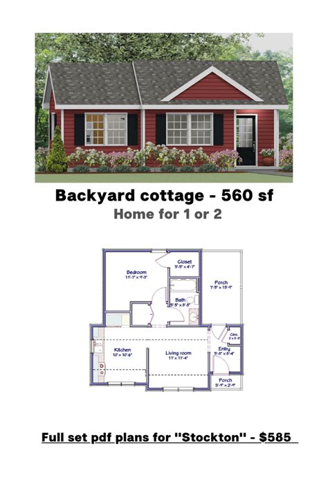 This is one of our small backyard cottage designs. Plans are available ...