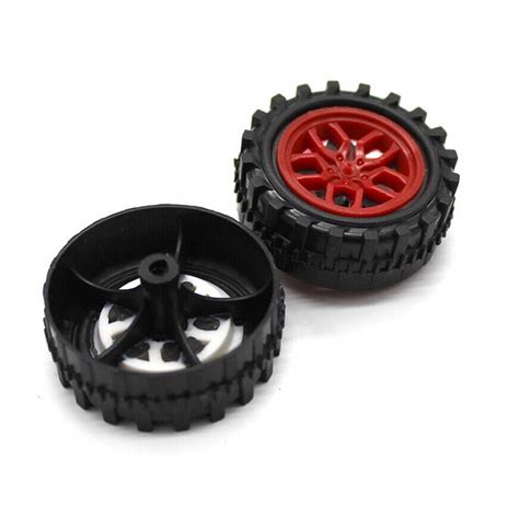 31x2mm Plastic Wheel Toy Car DIY Accessories - Red