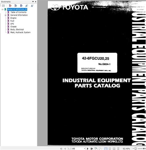 Toyota Forklift Parts Catalog 42-6FGCU20 42-6FGCU25 PDF