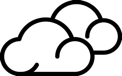 Clouds Icon In Black Outline. 25029063 Vector Art at Vecteezy