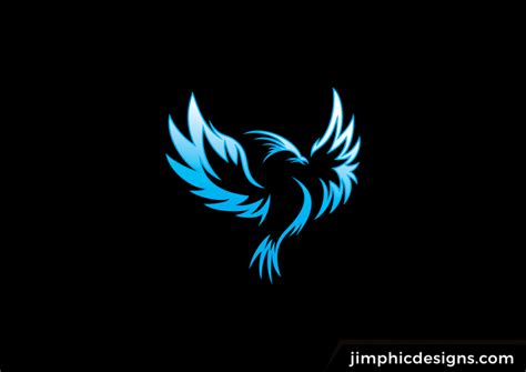 Stunning Blue Phoenix Logo