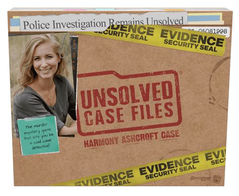 Unsolved Case Files Cold Case Murder Mystery Game Who Murdered Harmony Ashcroft? Can You Solve ...